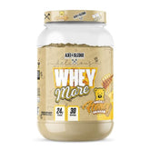 Axe & Sledge WHEY MORE Honey Grizzly Graham tub front for creamy shakes