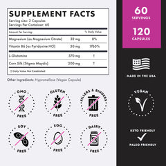 Axobotanica Kidney Cleanse label close-up highlighting magnesium and corn silk ingredients.