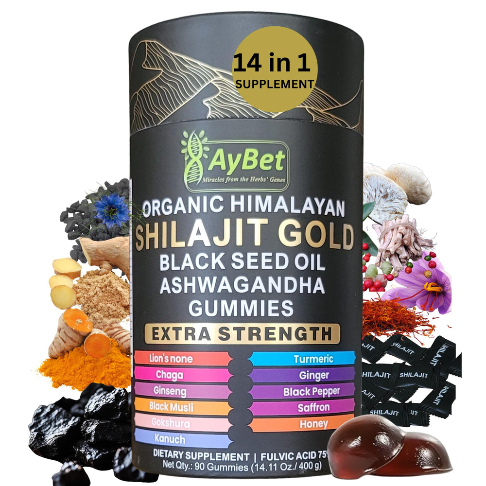 AyBet Shilajit Gold Gummies bottle ready for daily use
