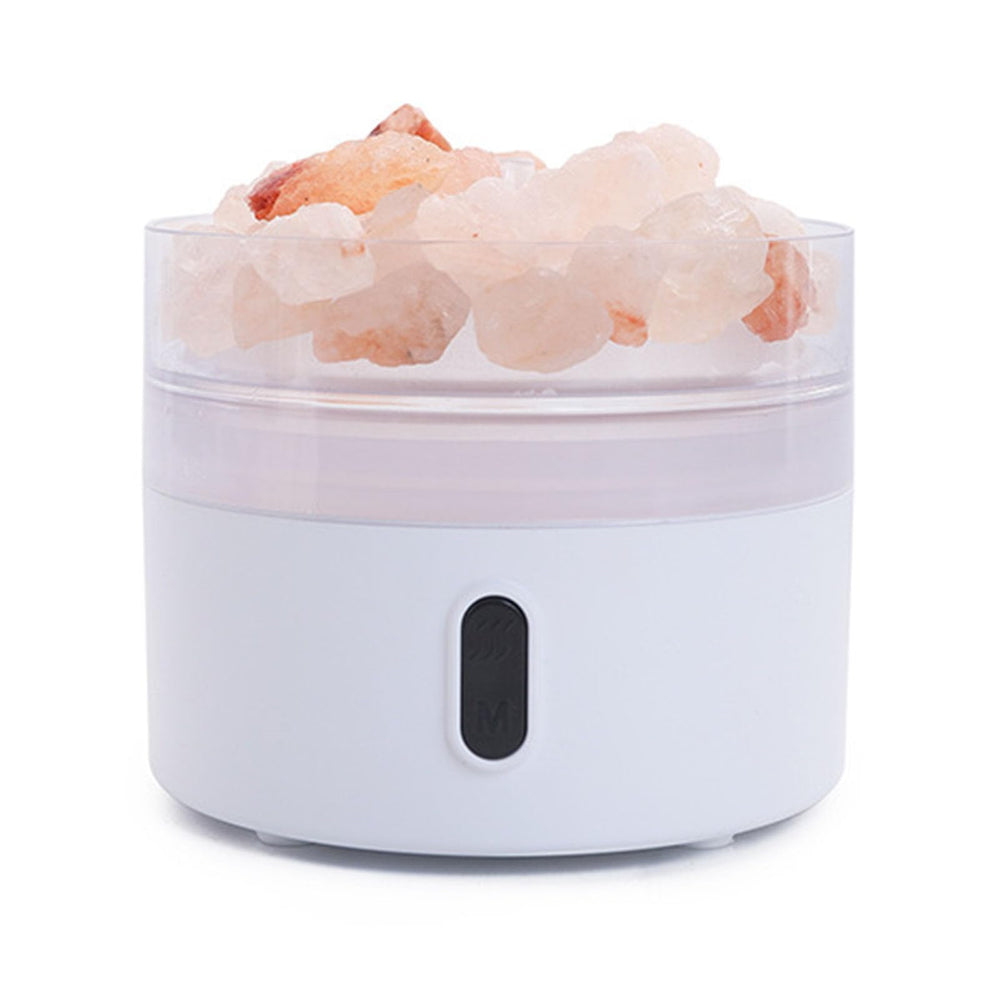 AYNEFY salt stone lamp diffuser glows warmly for aromatherapy at your desk