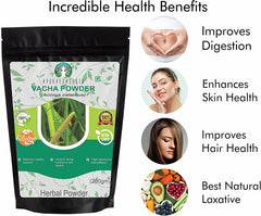 AYURVEDASHREE Vasambu powder shown for scalp nourishment and hair care.