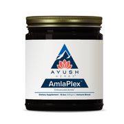 Ayush Herbs AmlaPlex jar front view highlighting immune support formula.