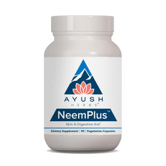 Ayush Herbs Neem Plus bottle promoting digestive health for daily gut support