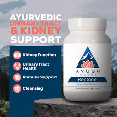 Ayush Herbs Rentone cranberry capsules highlight urinary health benefits for daily wellness.
