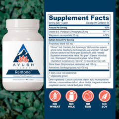 Ayush Herbs Rentone uva ursi capsules emphasize bladder tone and kidney health support.