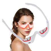 Azilaser under-eye therapy glasses front view for gentle red light treatment at home
