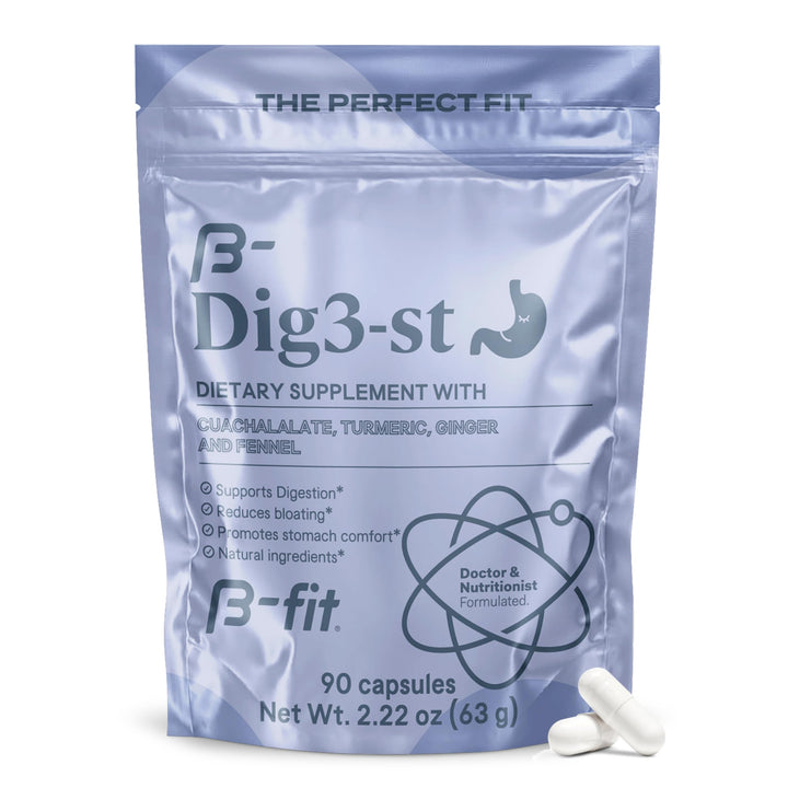 B-FIT Digestive ginger root capsules ready for pre-meal use