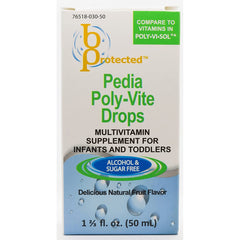 B Protected Pedia Poly-Vite Drops bottle pour for easy daily dosing