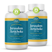 Baar Organic Jerusalem Artichoke capsules for digestion and fiber benefits.