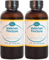 Baar Valerian Tincture 4oz bottle front view, highlighting its natural relaxant potential.