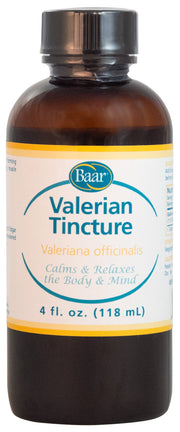 Baar Valerian tincture bottle pour enables easy evening dosing for calm nights