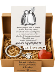 BABYQLO Valentine penguin gift box set displayed for romantic occasions.