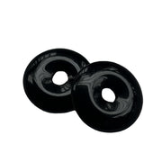 Bacatgem black obsidian donut pendant front view for DIY necklace ideas
