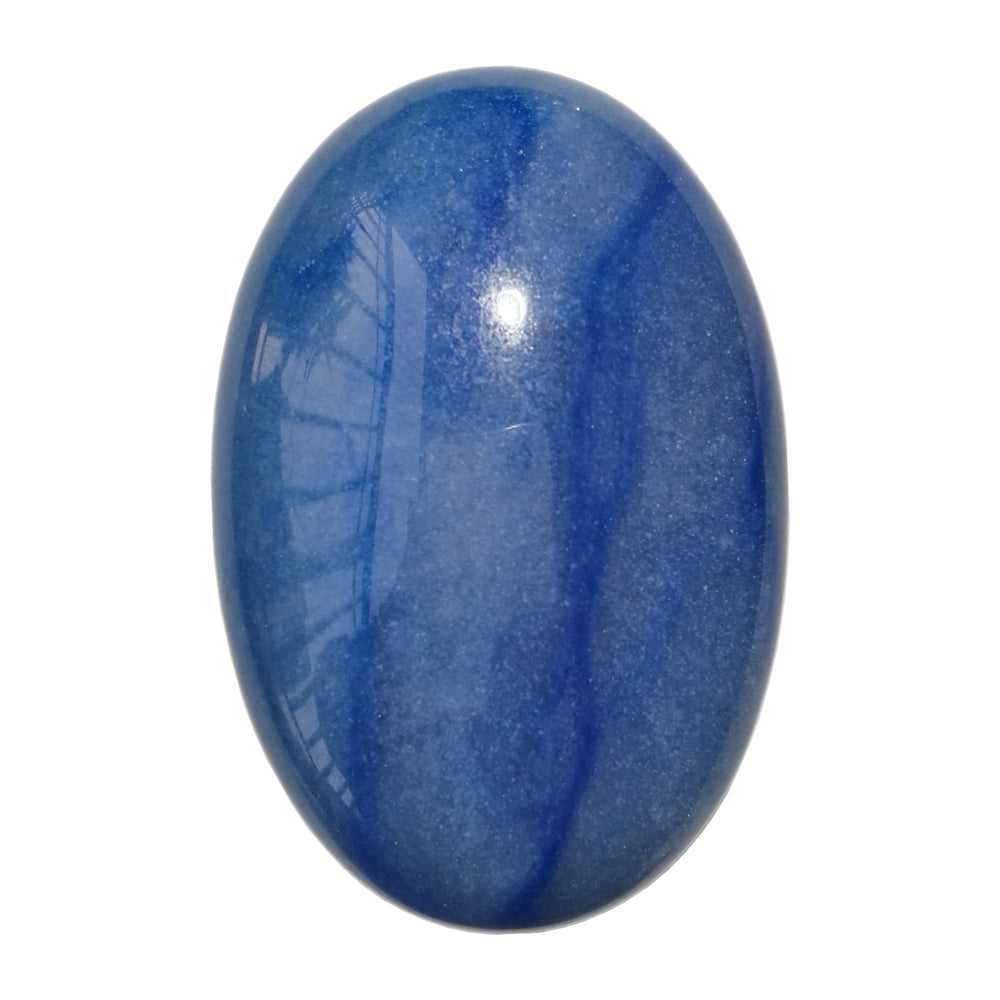 Bacatgem blue aventurine oval worry stone, smooth for meditation and calm energy.