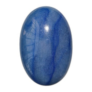 Bacatgem blue aventurine oval worry stone, smooth for meditation and calm energy.