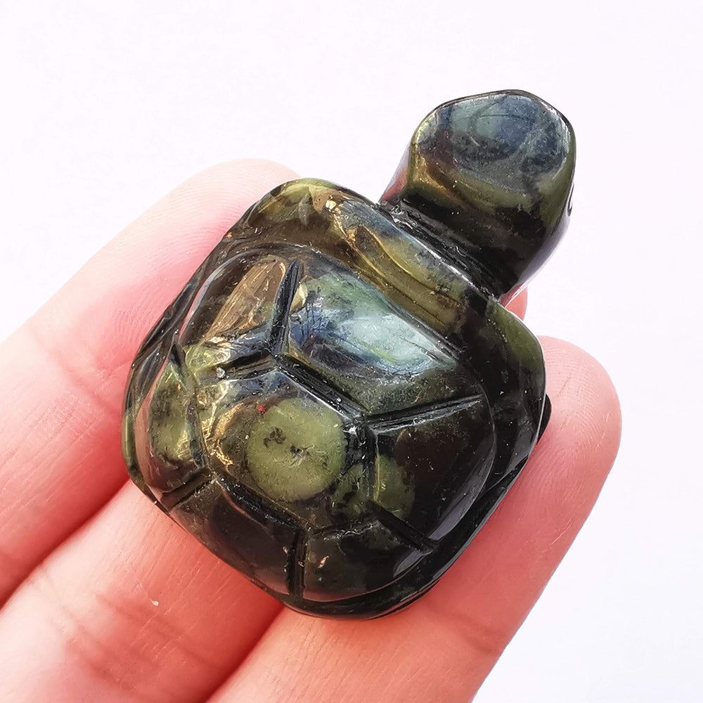 Bacatgem kambaba jasper tortoise figurine for calm energy at home