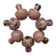 Bacatgem mini quartz mushroom figurine for heart chakra energy and calming ambiance.