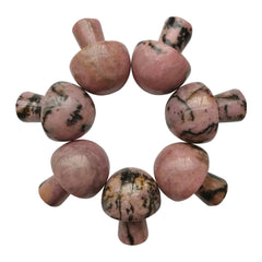 Bacatgem mini quartz mushroom figurine for heart chakra energy and calming ambiance.