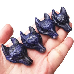 Bacatgem mini wolf head crystal statue compact display piece for DIY jewelry projects