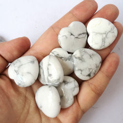 Bacatgem natural white howlite turquoise pocket stone, great for meditation and chakra-inspired spaces.