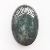 Bacatgem Ocean Jasper worry stone in oval shape for meditation and calming energy.