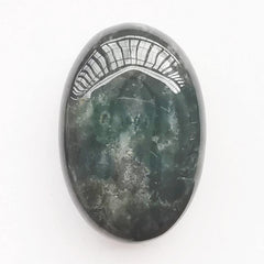 Bacatgem Ocean Jasper worry stone in oval shape for meditation and calming energy.