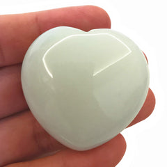 Bacatgem opalite palm heart worry stone for hand-held relaxation and meditation