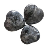 Bacatgem pocket heart worry stone in natural Labradorite for mindfulness and meditation.