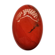 Bacatgem red jasper oval palm stone for soothing touch and energy balance.