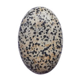 Bacatgem Speckle Dalmation oval palm stone for relaxation and mindfulness.