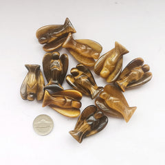 Bacatgem tiger's eye angel figurine adds serene energy to spaces
