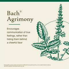 Bach Agrimony label shows vegan, gluten-free, sugar-free formula