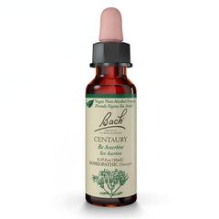 Bach Centaury bottle with label for emotional balance and assertiveness.