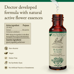 Bach Centaury dropper dispenses precise dose for daily use.