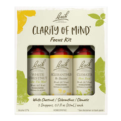 Bach Flower Remedies Clarity bottle with drops supports focus and calm.