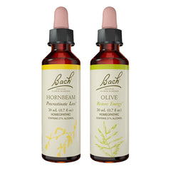 Bach Flower Remedies Olive bottle pour evokes renewed mental energy for busy days.