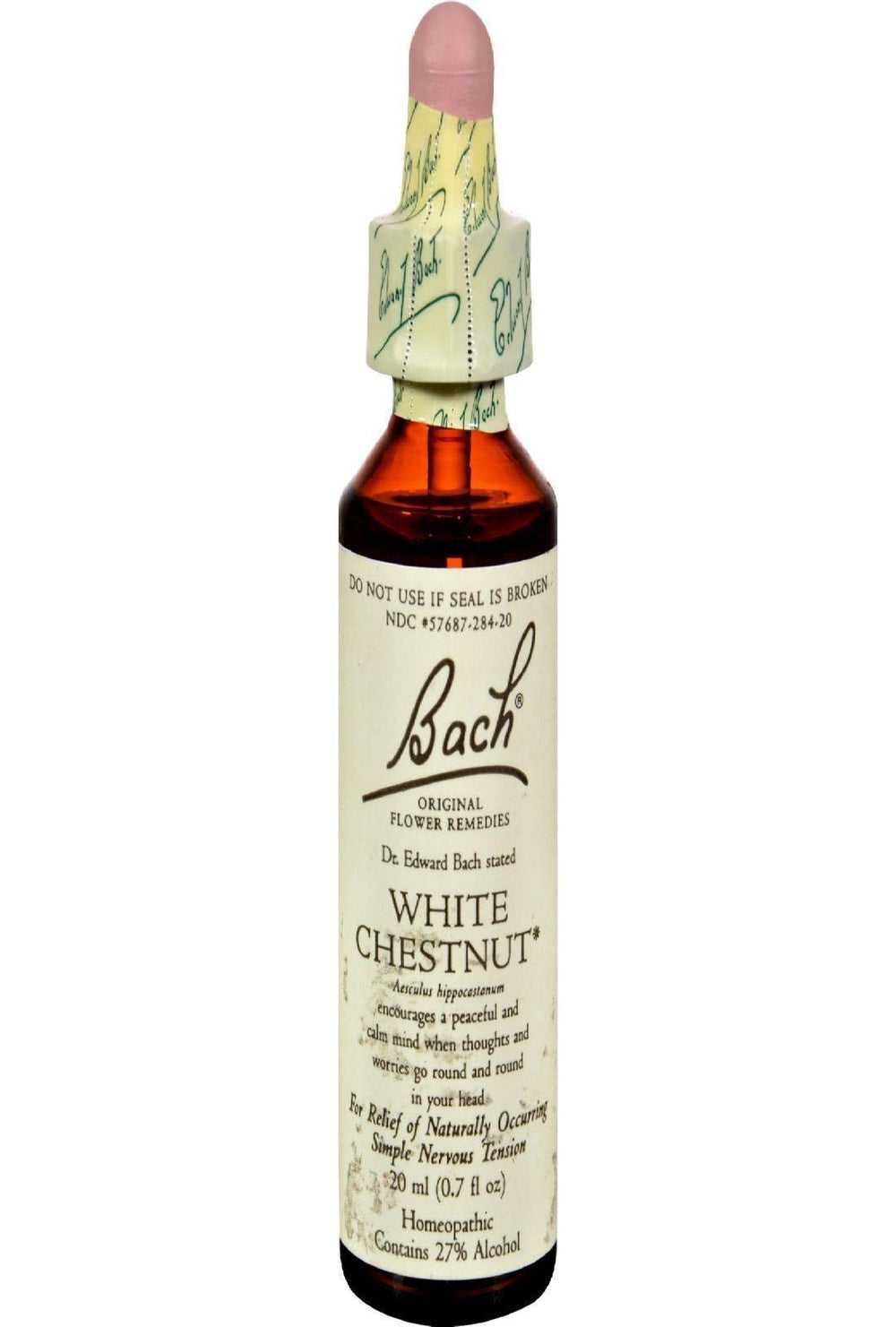 Bach Flower Remedies White Chestnut bottle for calming the mind and reducing repetitive thoughts