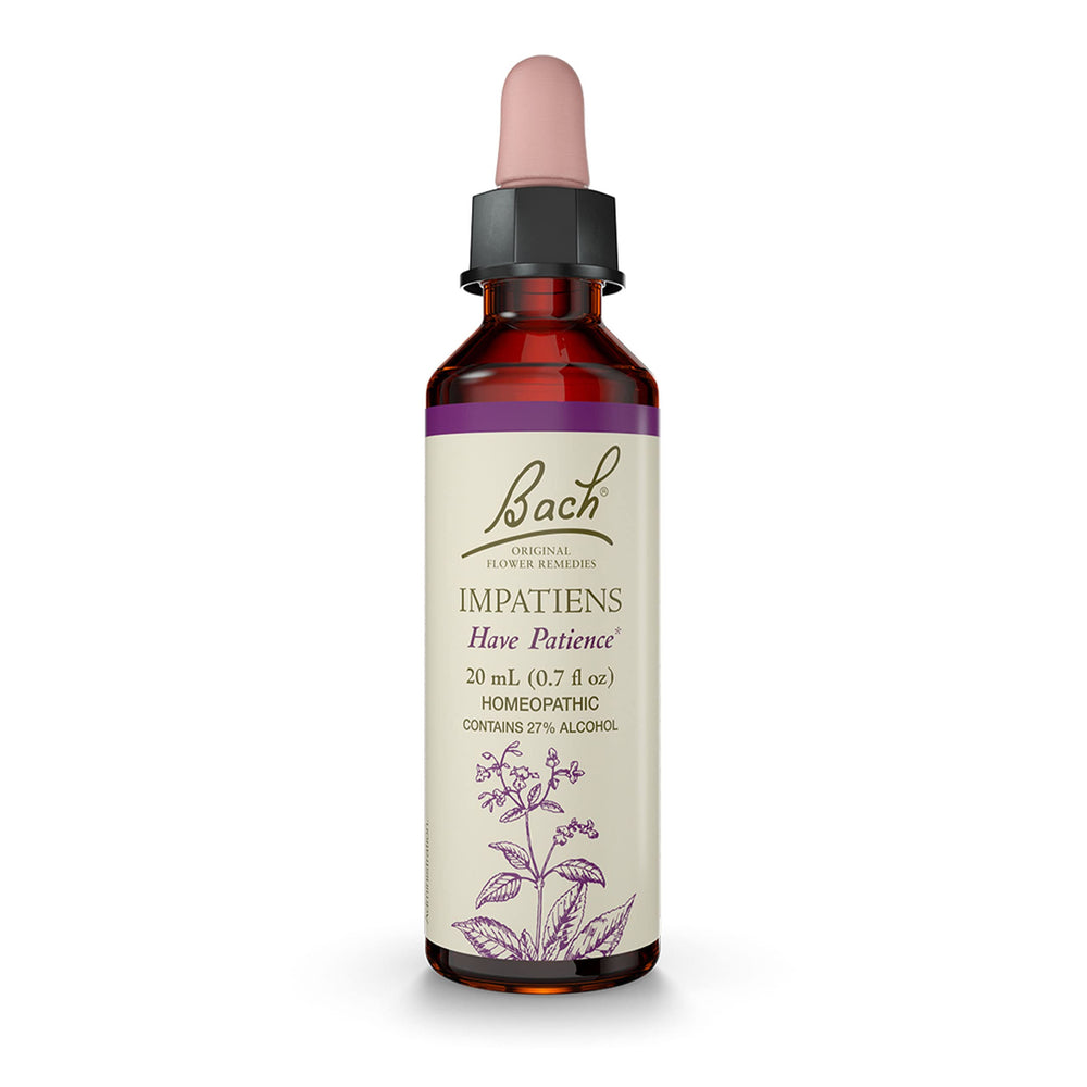 Bach Impatiens bottle pour promotes patience during busy moments