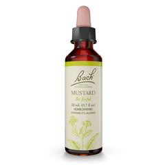 Bach Original Mustard bottle with dropper promotes gentle emotional balance.