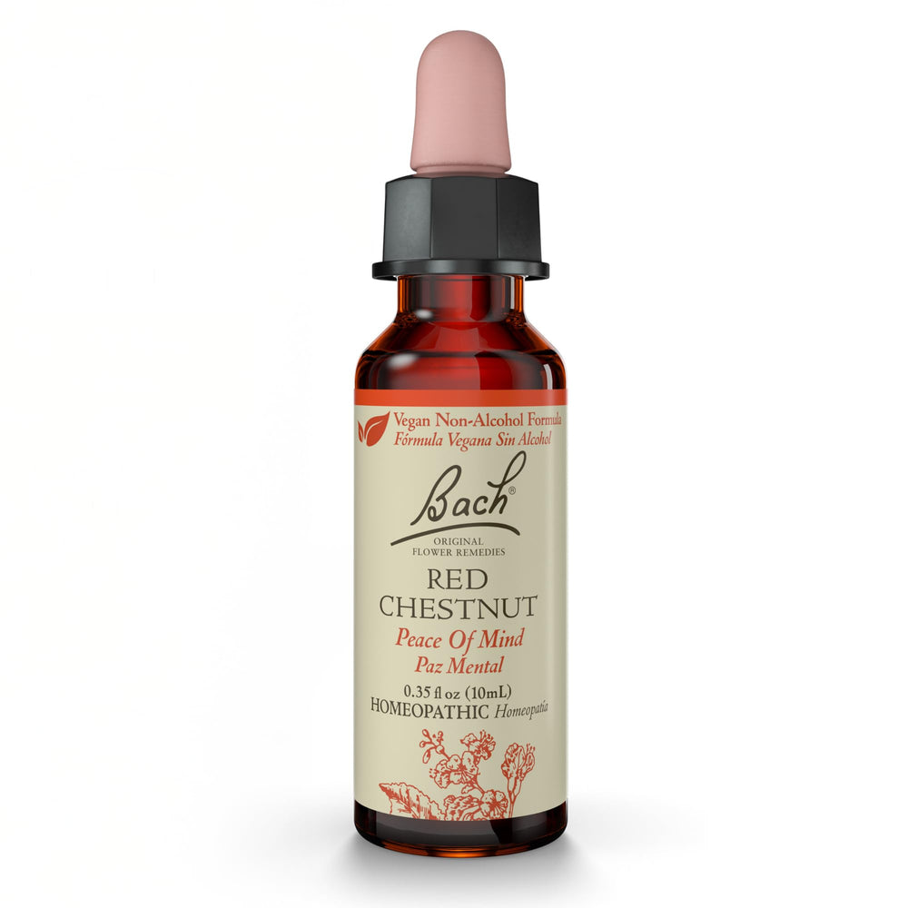 Bach Red Chestnut remedy bottle promotes peace of mind and compassionate care.