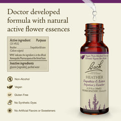 Bach Heather gotero 10ml: dosis práctica para apoyar conversaciones empáticas.