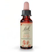 Remedios florales Bach Aspen sin alcohol, apoyo suave para la serenidad diaria.