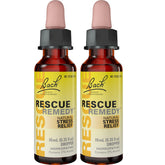 Bach Rescue Remedy Dropper bottle with yellow cap for stress relief.