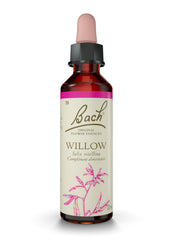 Bach Willow bottle label highlighting Forgive & Forget for emotional balance