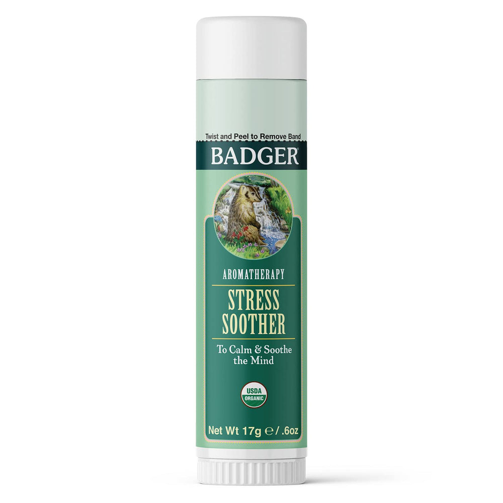 Badger Stress Soother Balm stick-application for on-the-go calm and focus