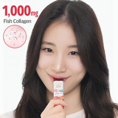 Baekje Geumsan Pomegranate Collagen Jelly Stick 30 sticks on display for on-the-go use
