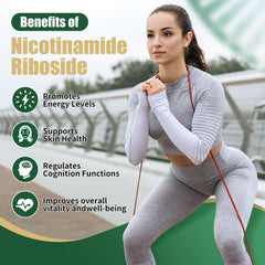 Close-up of BAKAKOUL NAD supplement label for NAD+ content and ingredients