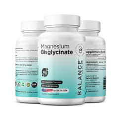 Balancebreens magnesium bisglycinate 200mg bottle promotes daily calm and restful sleep.
