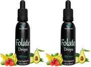 Balanced Health Folate Drops bottle side view supports convenient prenatal folate intake.