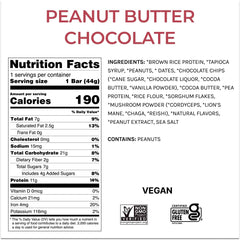 Balanced Tiger bar packaging shows vegan, gluten-free, non-GMO features for clean snacking.